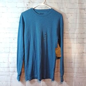 Mens Architech Blue Thermal Long Sleeve Shirt  L NWT 100%Cotton